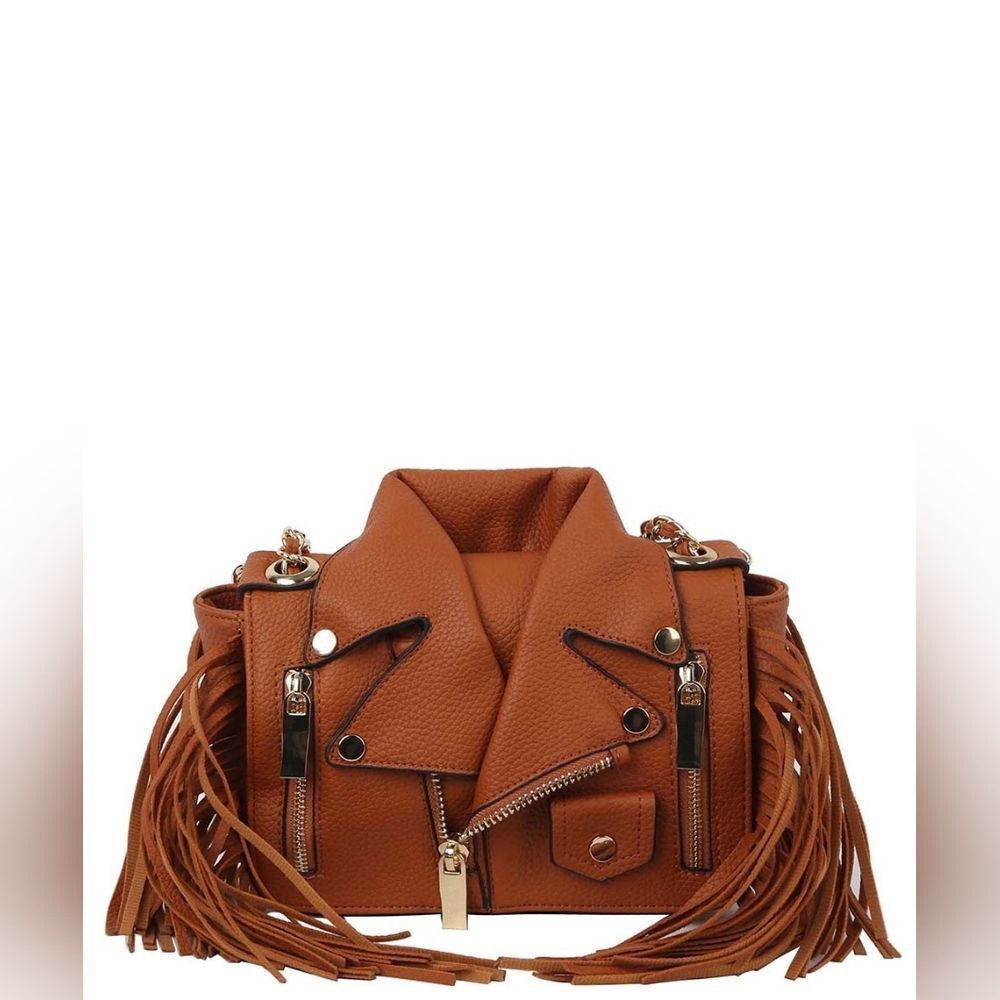 Motorcycle Jacket Fringe Crossbody Bag Satchel - Picture 5 of 6